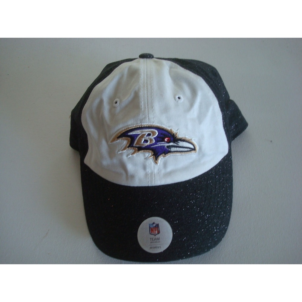 WOMENS GLITTER BALTIMORE RAVENS BEACH STRAPBACK DEADSTOCK HAT CAP VINTAGE C3
